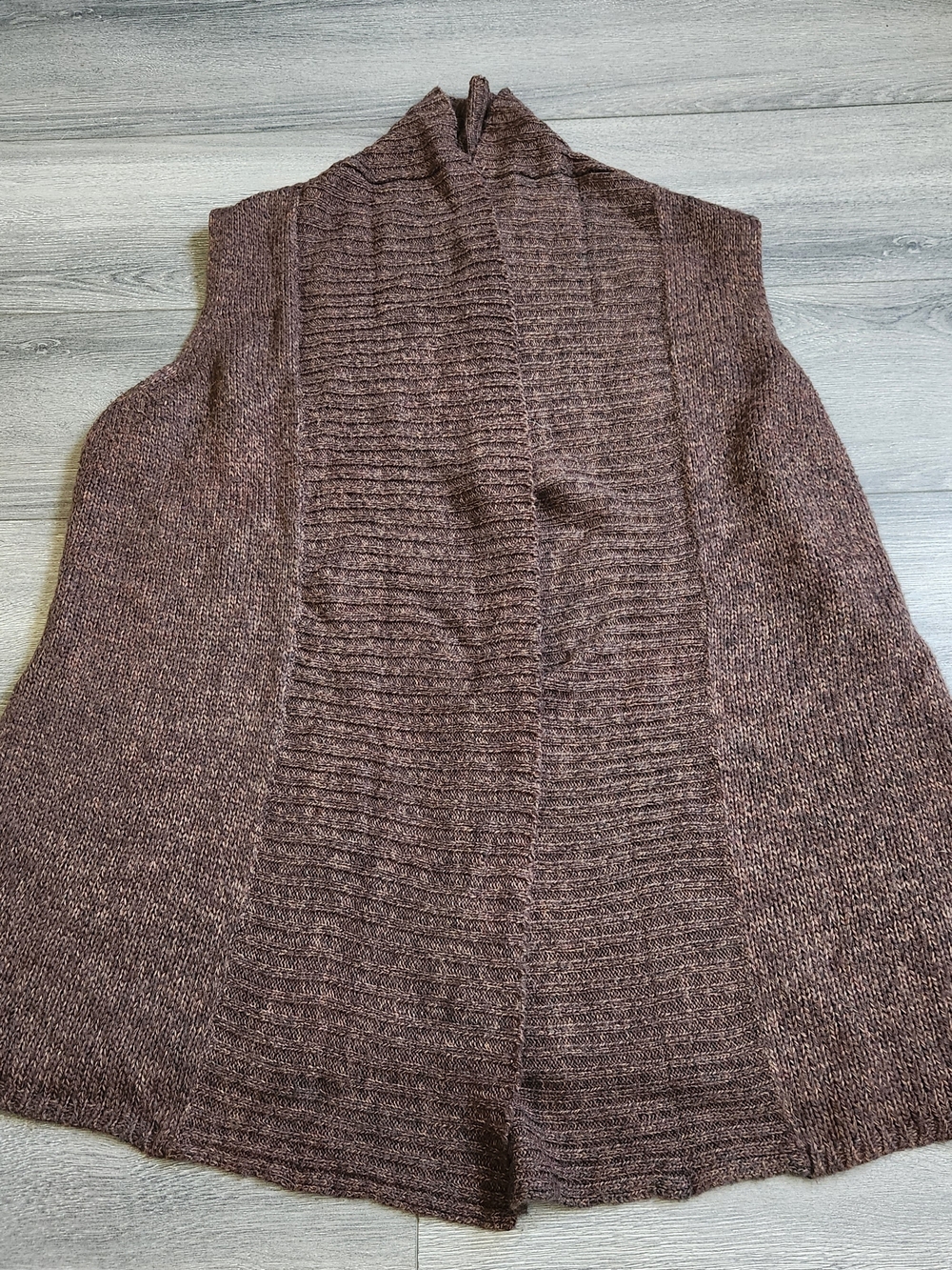 new directions Brown Sleeveless Open-Front Knit Vest